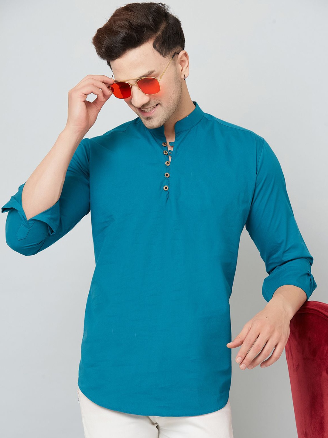 

LOUIS MONARCH Cotton Strigth Kurta, Blue