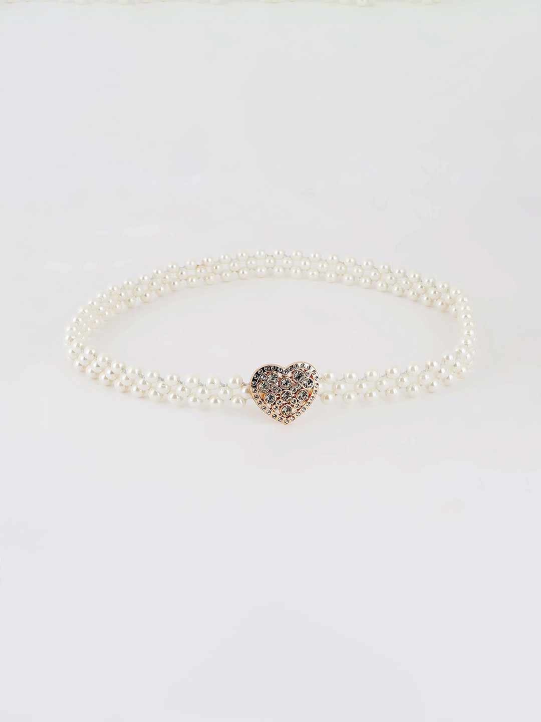 

Style Shoes Women Beaded Stretchable Belt, White