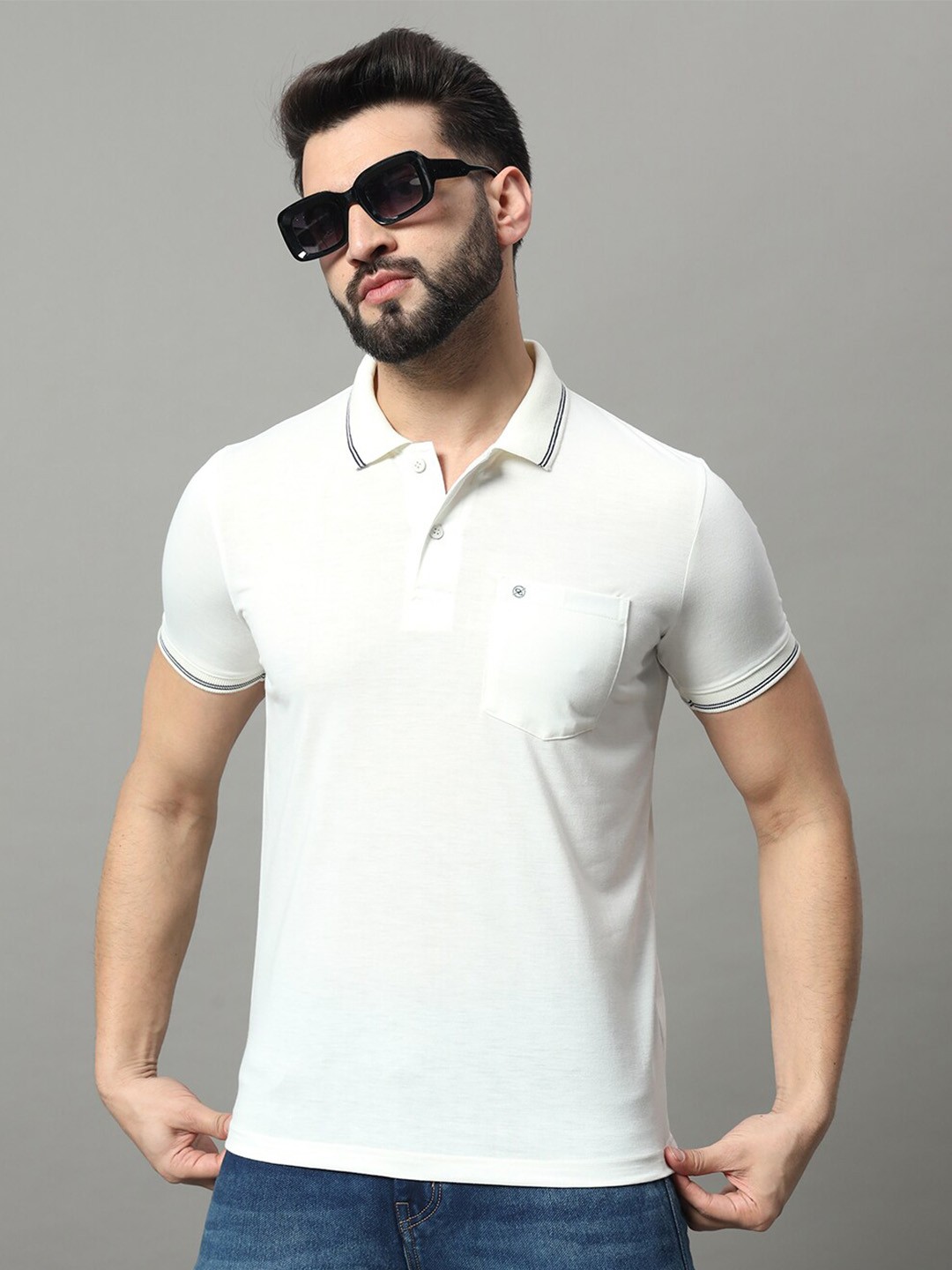 

OGEN Polo Collar Short Sleeves T-shirt, White