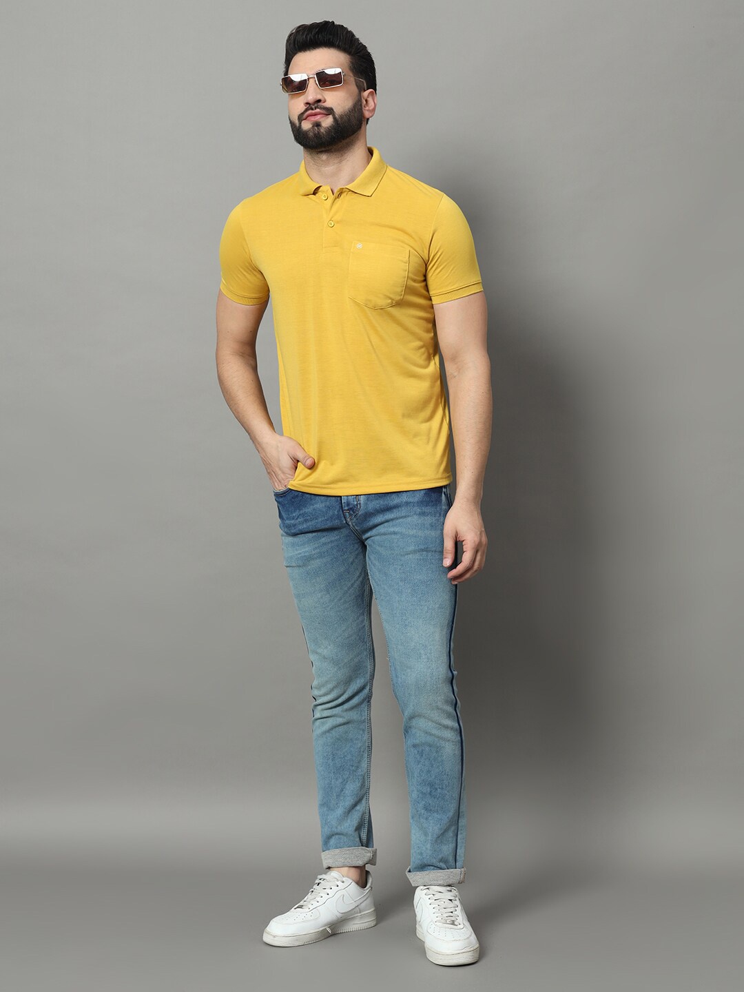 

OGEN Polo Collar Short Sleeves T-shirt, Yellow