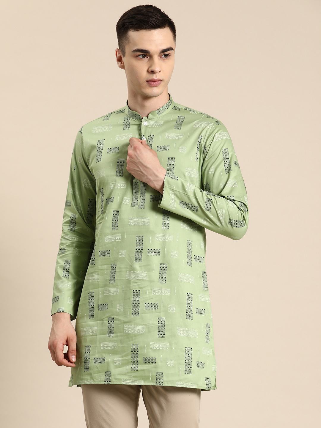 

Sayisha Men Abstract Printed Kurta, Green