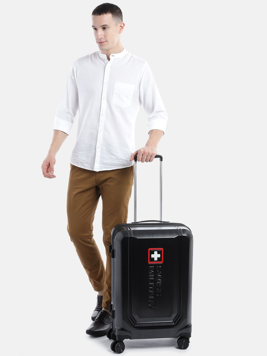 

Swiss Military Sapphire Medium Trolley Suitcase - 81L, Black