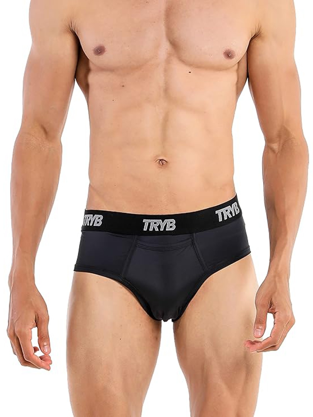 

TRYB DRYTEK Men Mid-Rise Anti Microbial Basic Brief TRYB-Brief-Black-S