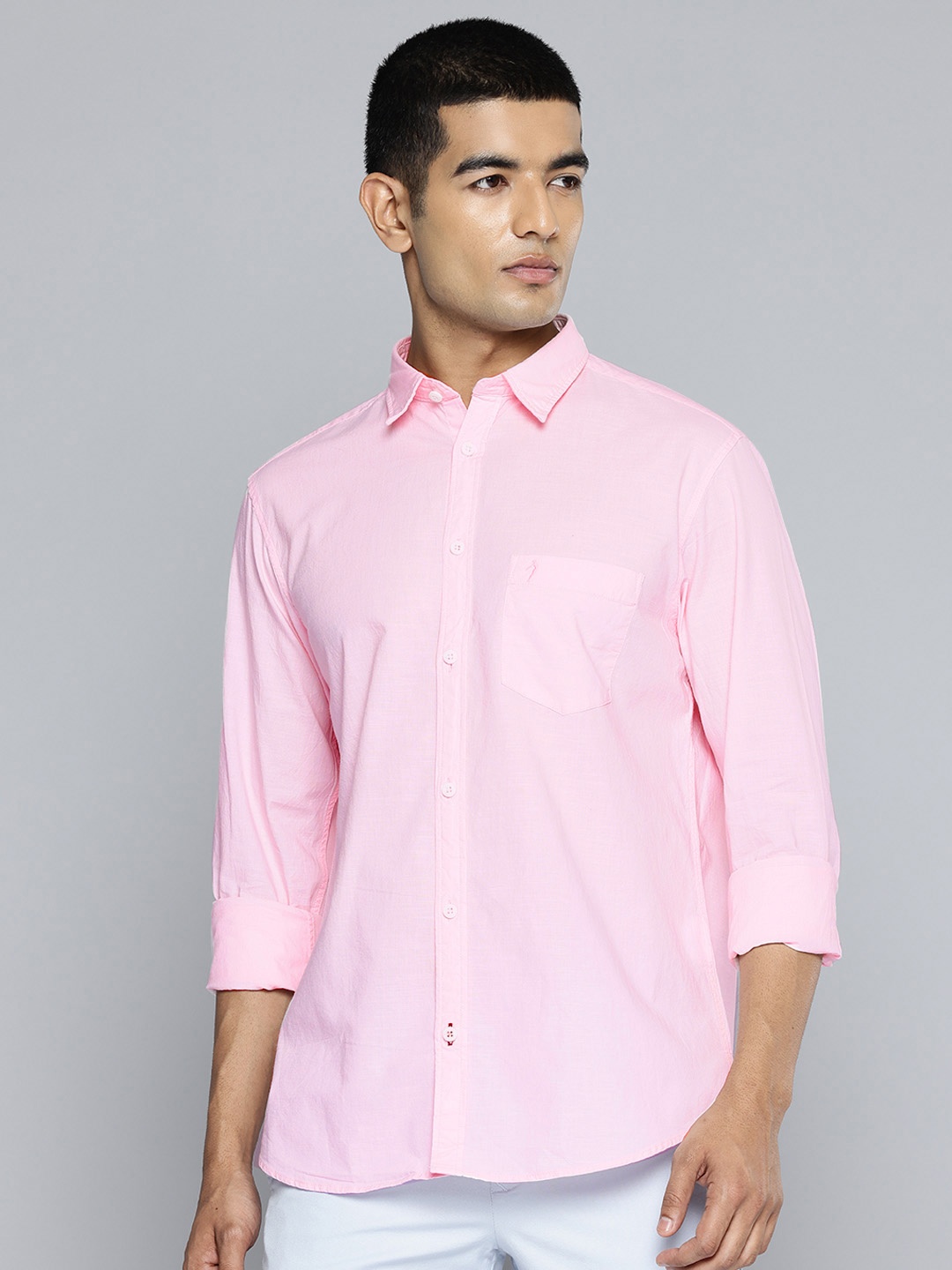 

Indian Terrain Classic Slim Fit Pure Cotton Shirt, Pink