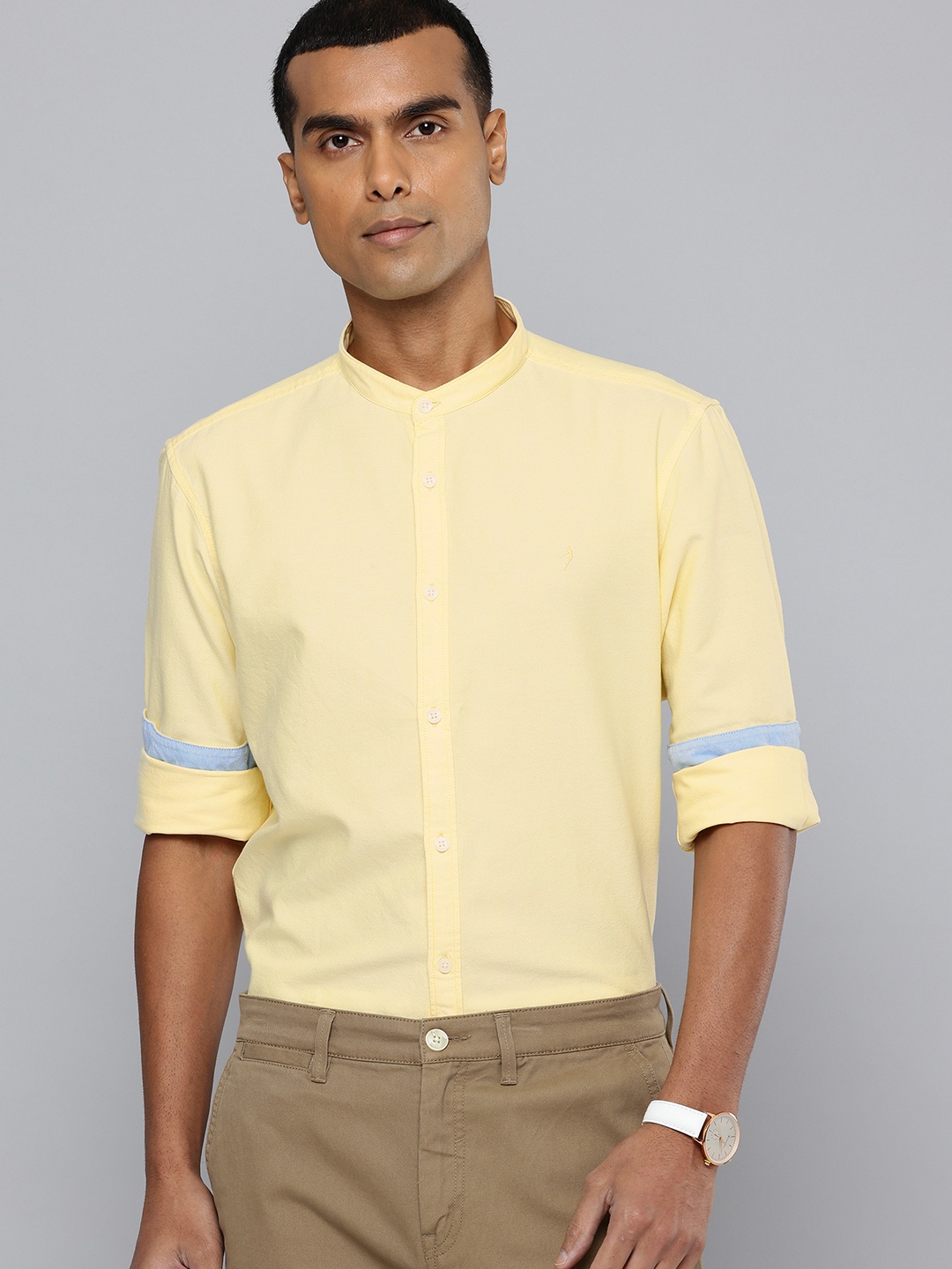 

Indian Terrain Classic Slim Fit Pure Cotton Casual Shirt, Yellow