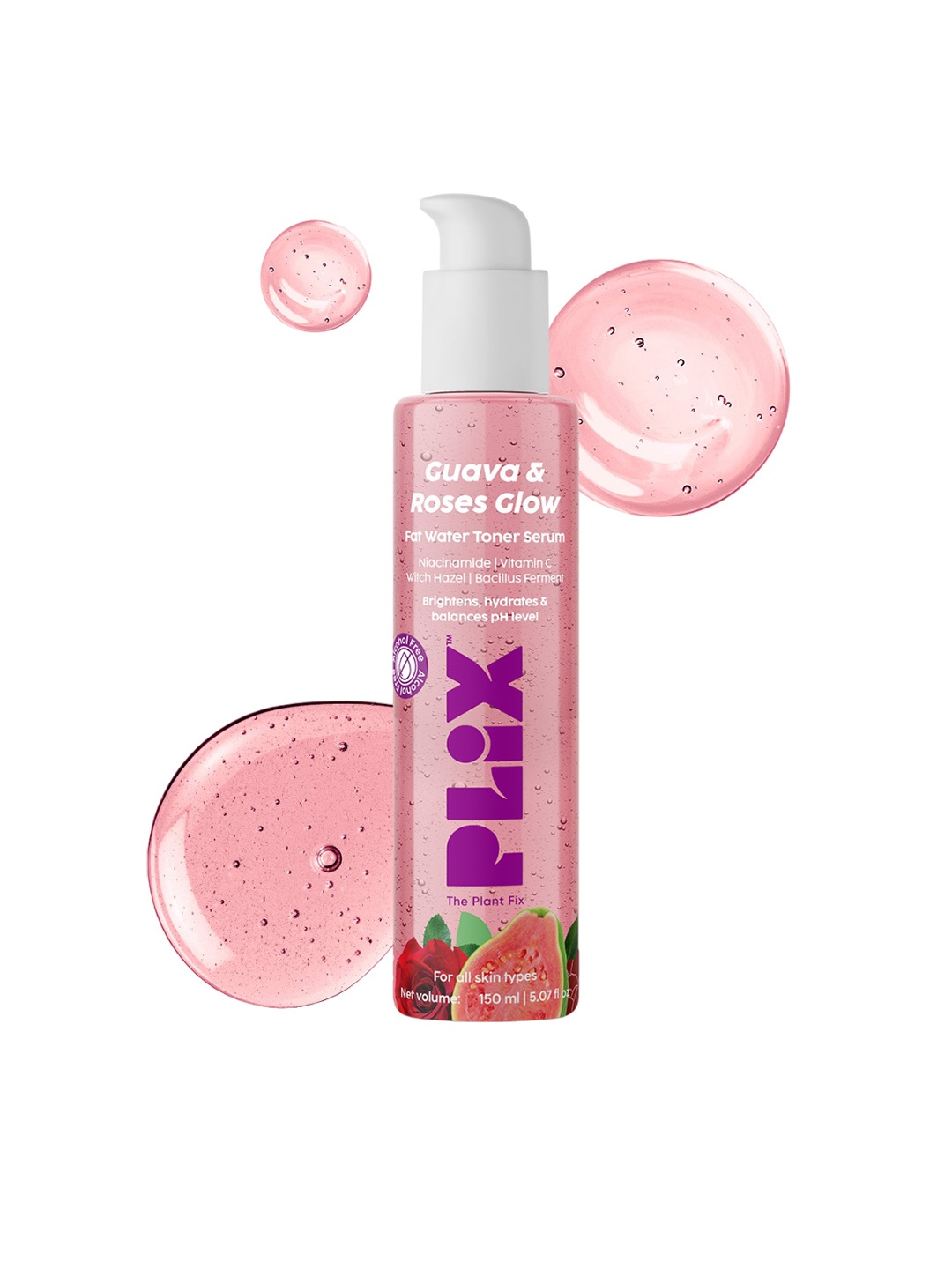 

PLIX THE PLANT Guava & Roses Glow Fat Water 2-in-1 Toner Serum - 150ml, Pink