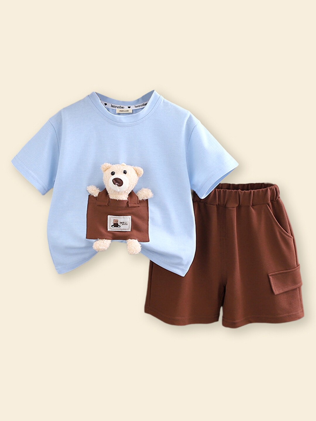 

INCLUD Boys Round Neck Short Sleeves T-shirt with Shorts, Blue