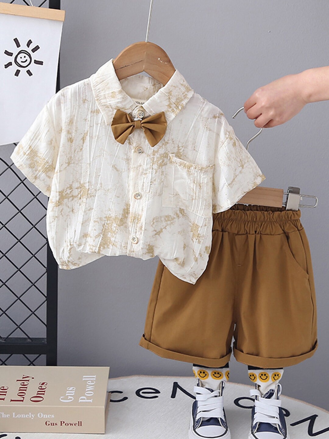 

INCLUD Boys Tie & Dye Shirt With Short, Brown