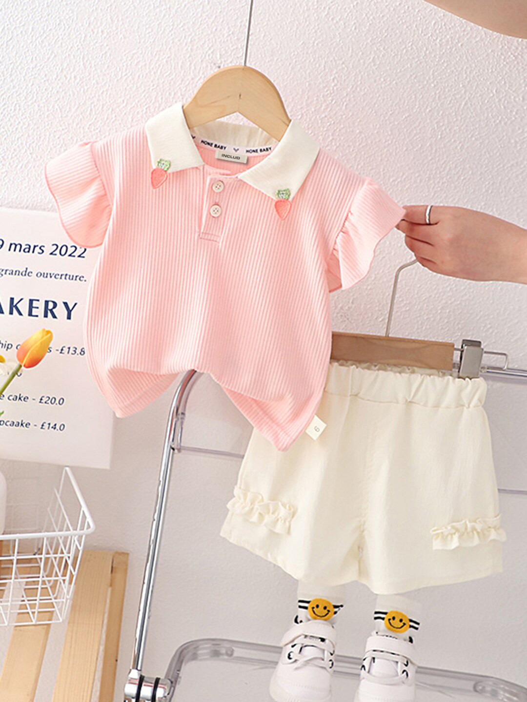 

INCLUD Girls T-shirt with Shorts, Pink