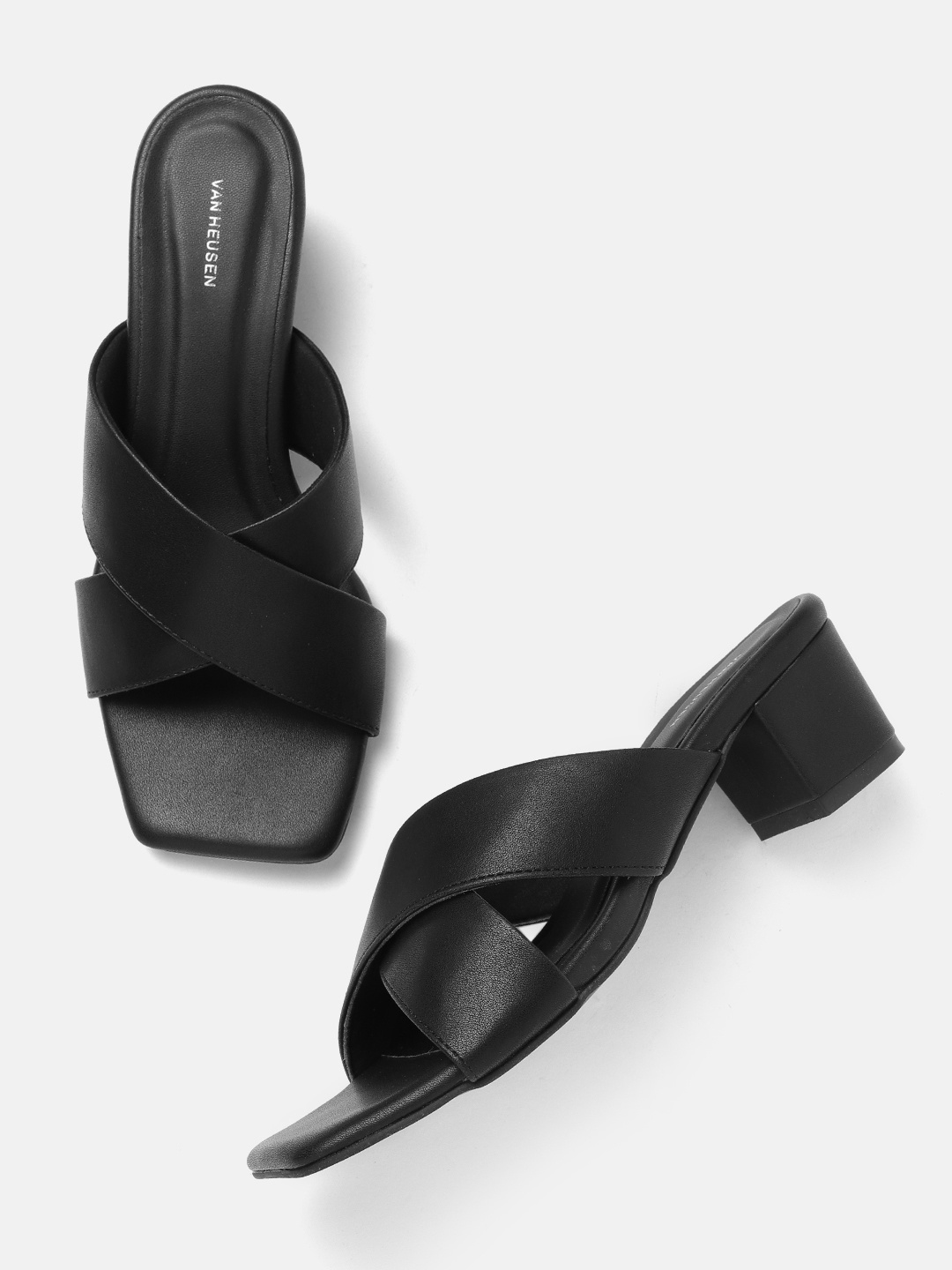 

Van Heusen Open Toe Block Heel, Black