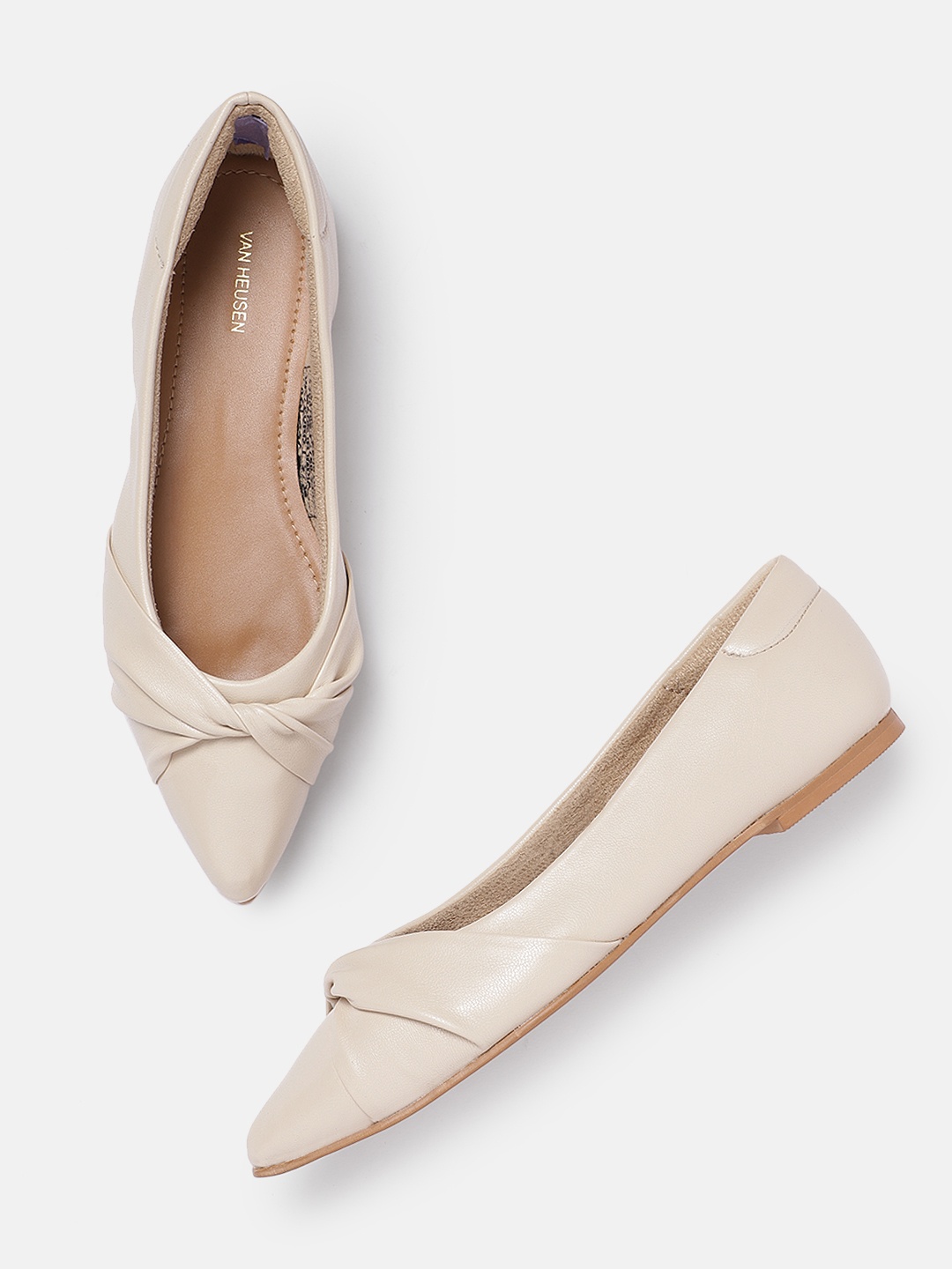 

Van Heusen Women Pointed Toe Ballerinas, Beige