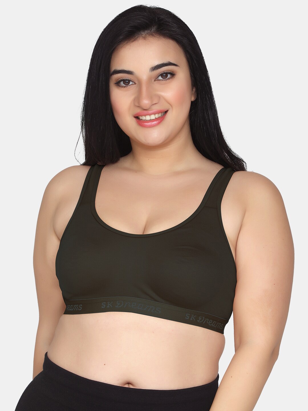 

MAROON Non Padded Full Coverage Seamless Sports Bra All Day Comfort, Coffee brown