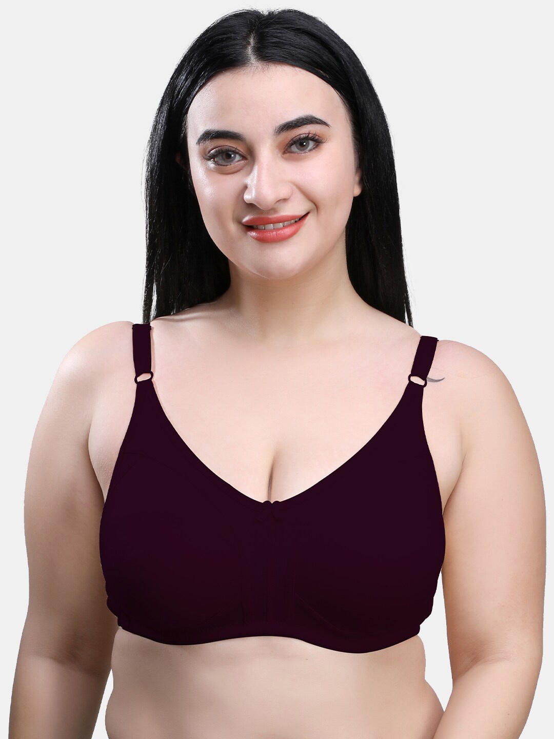

MAROON Full Coverage Non Padded Minimizer Bra With All Day Comfort, Purple