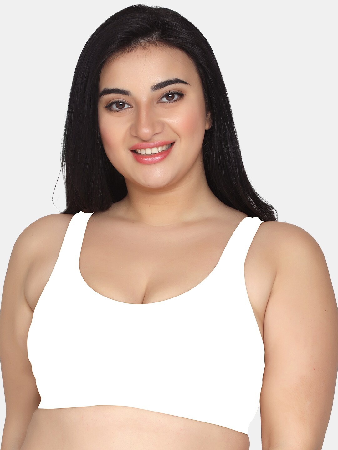 

MAROON Non Padded Full Coverage Seamless Sports Bra All Day Comfort, White