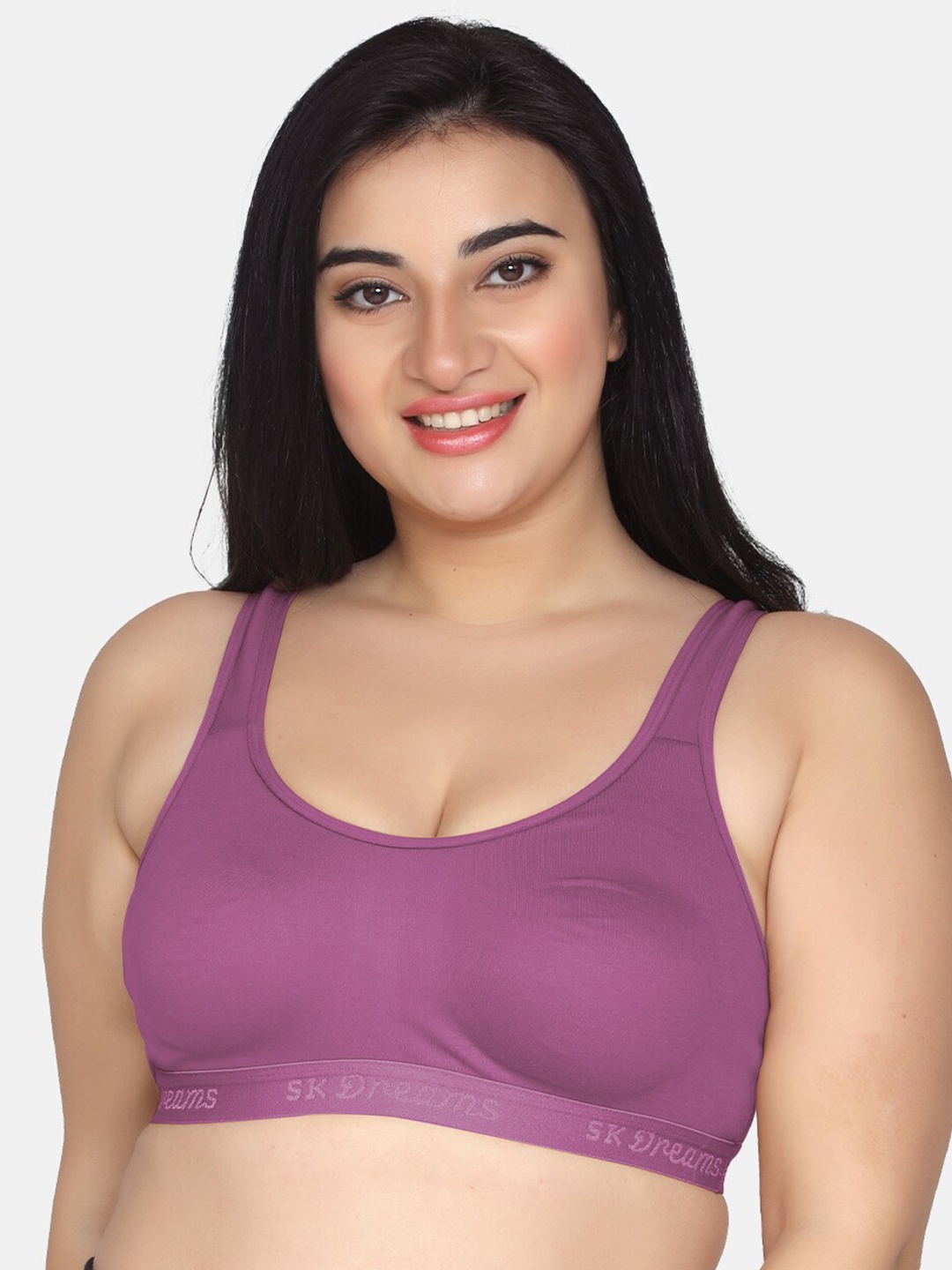 

MAROON Full Coverage Non Padded Cotton Workout Bra With All Day Comfort, Lavender