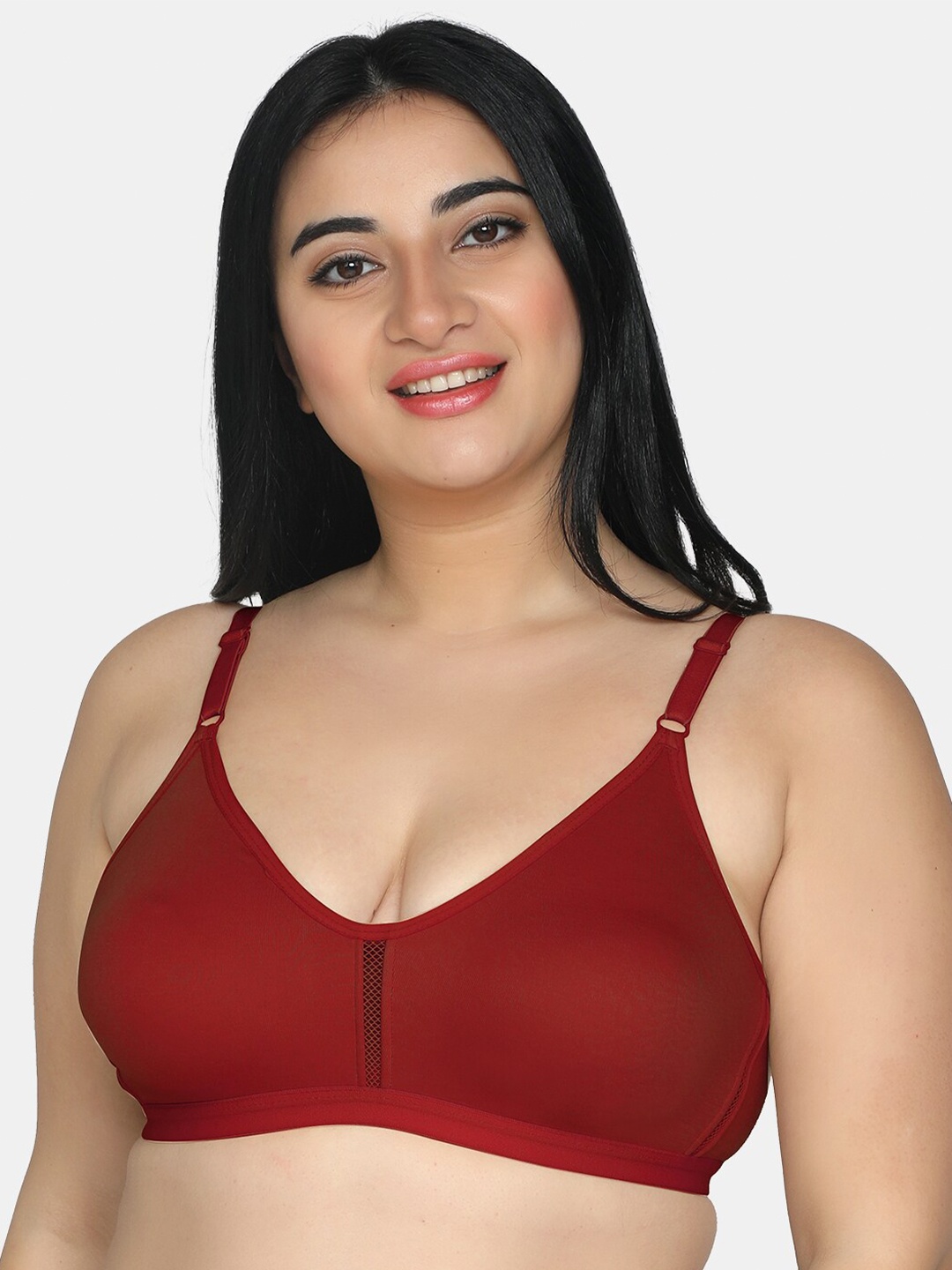 

MAROON Full Coverage Non Padded Cotton Minimizer Bra With All Day Comfort