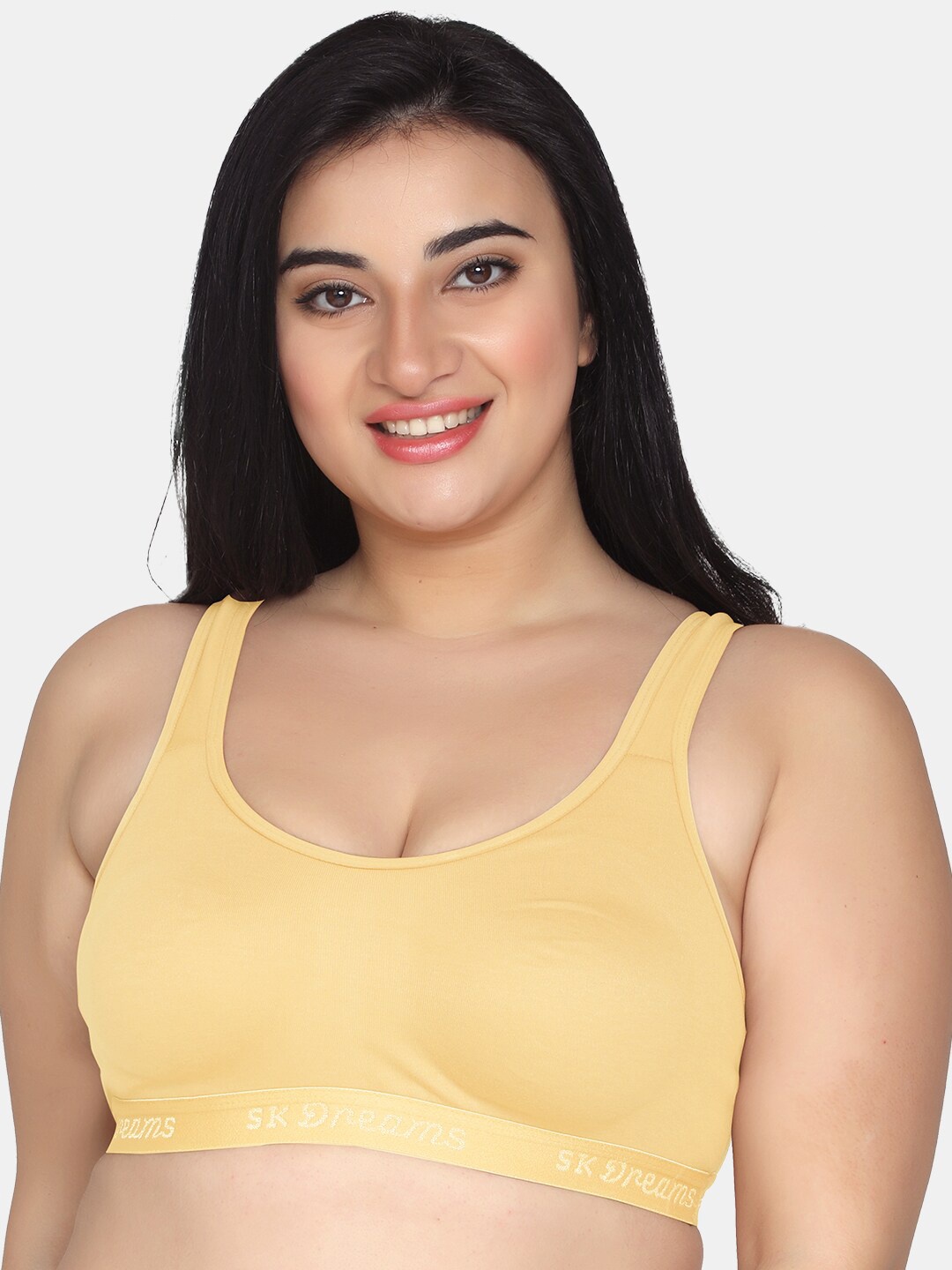 

MAROON Non Padded Full Coverage Seamless Sports Bra All Day Comfort, Yellow