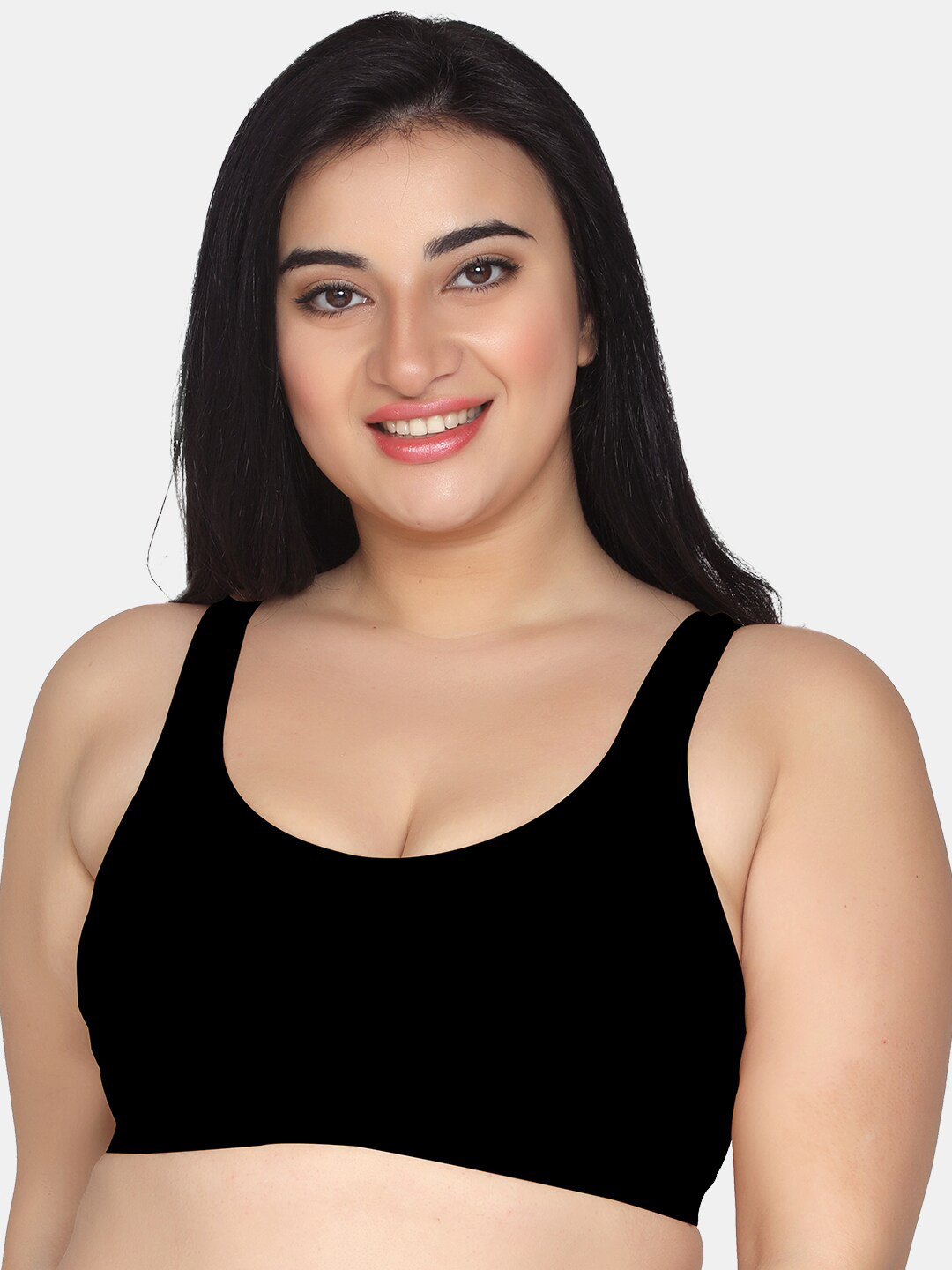 

MAROON Full Coverage Non Padded Cotton Workout Bra With All Day Comfort, Black