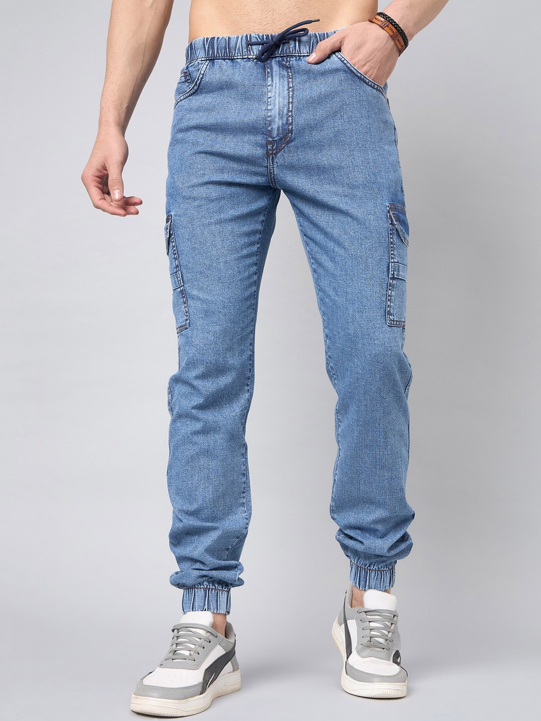 

STUDIO NEXX Men No Fade Clean Look Jogger Jeans, Blue
