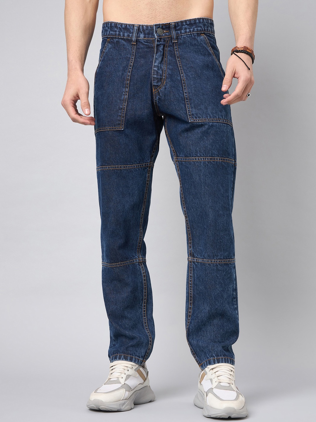 

STUDIO NEXX Men Relaxed Fit Clean Look Jeans, Blue