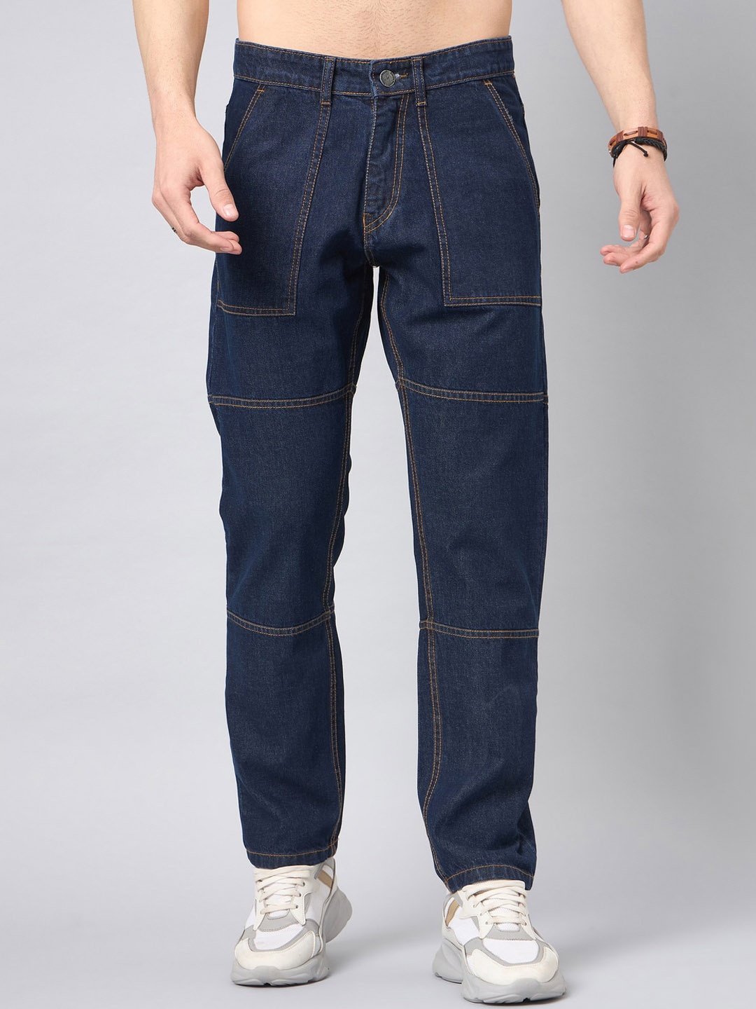 

STUDIO NEXX Men Clean Look No Fade Relaxed Fit Jeans, Blue