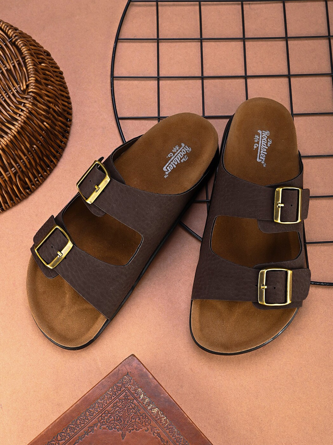 

The Roadster Lifestyle Co. Men Brown Slip-On Casual Sandals