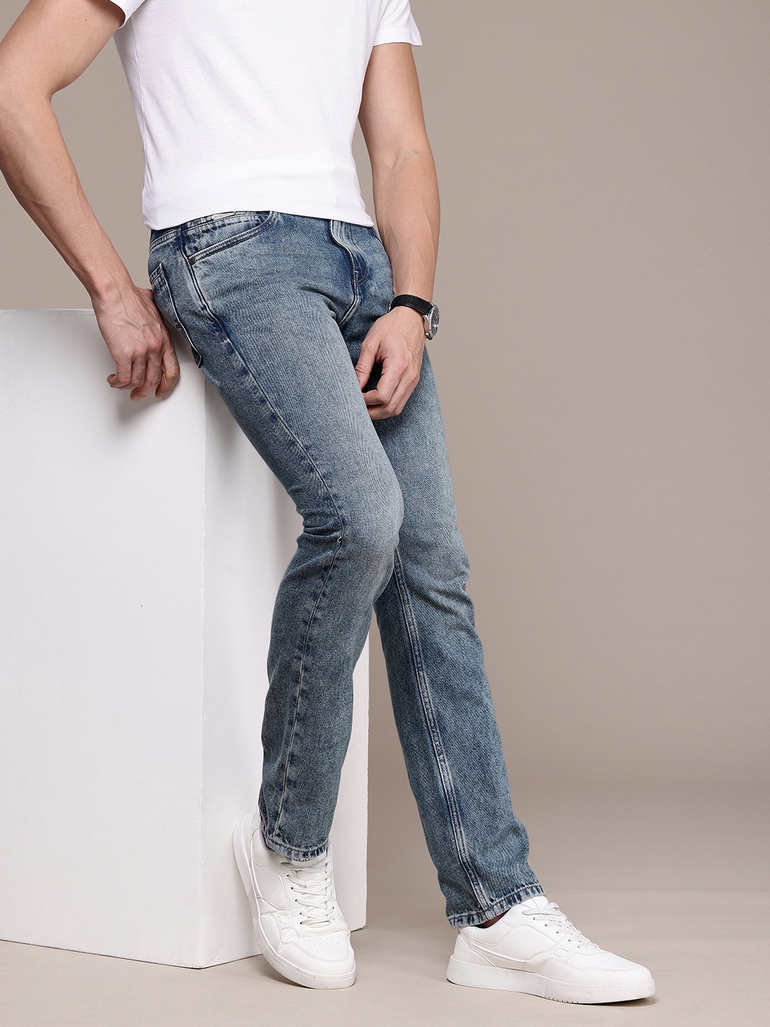 

Nautica Men Pure Cotton Straight Fit Heavy Fade Jeans, Blue