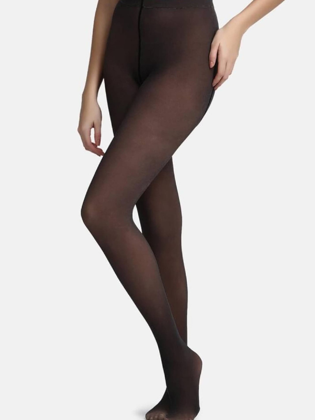 

BAESD Fleece Stretchable Pantyhose Stockings With Attached Booties, Black