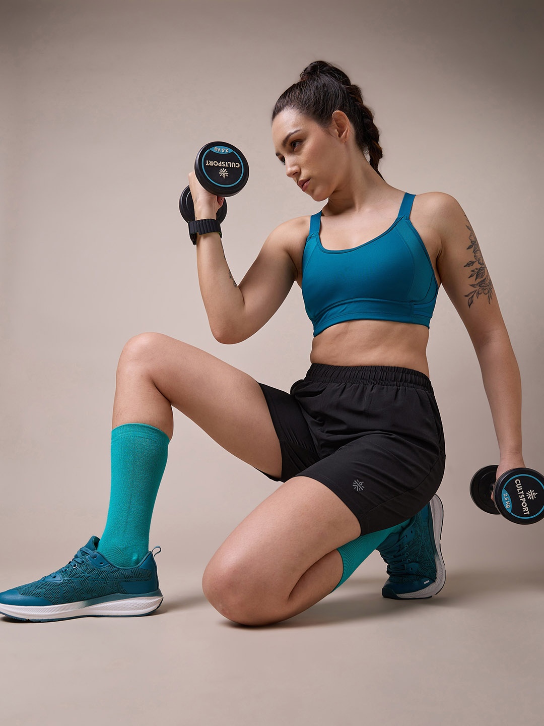 

CULT Women Moisture Wicking All Day Performance Shorts, Black