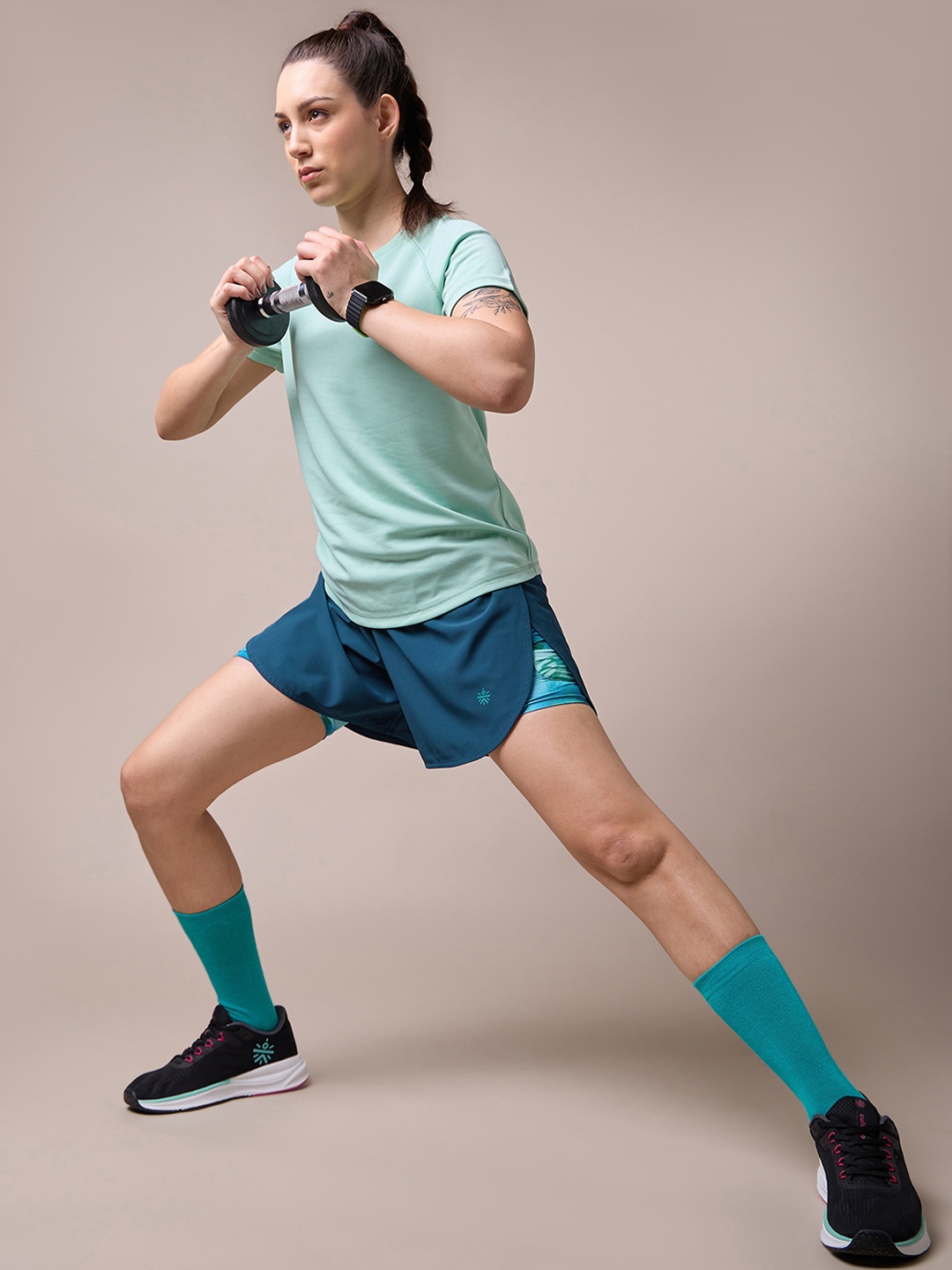 

CULT Women High Spirit AOP Built-In Sports Shorts, Blue