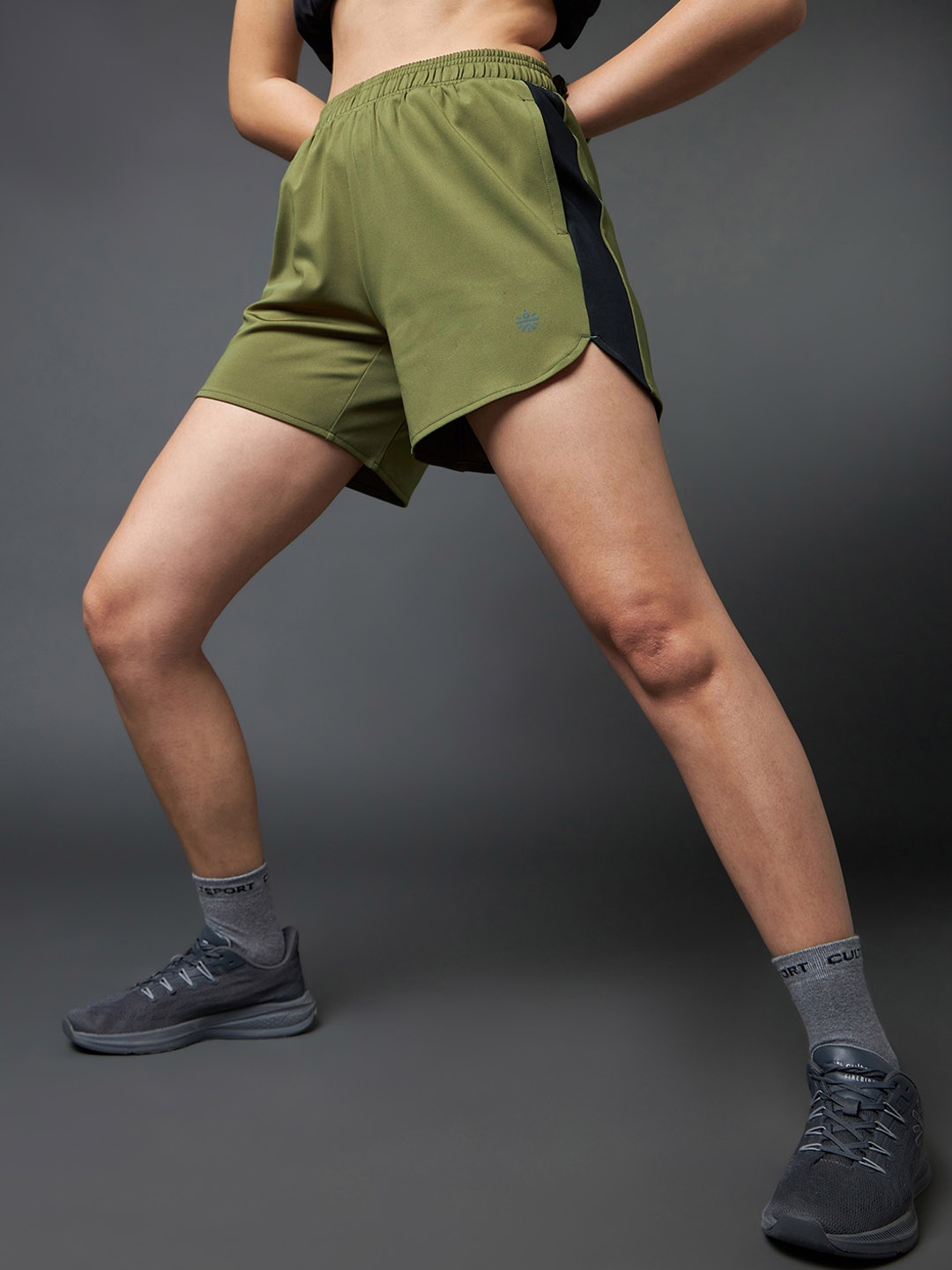 

CULT Women Racer's Sports Shorts, Green