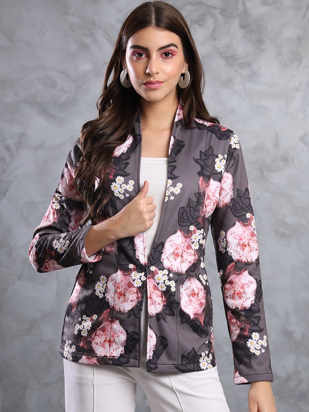 

TANDUL Printed Slim Fit Single Breasted Blazers, Multi