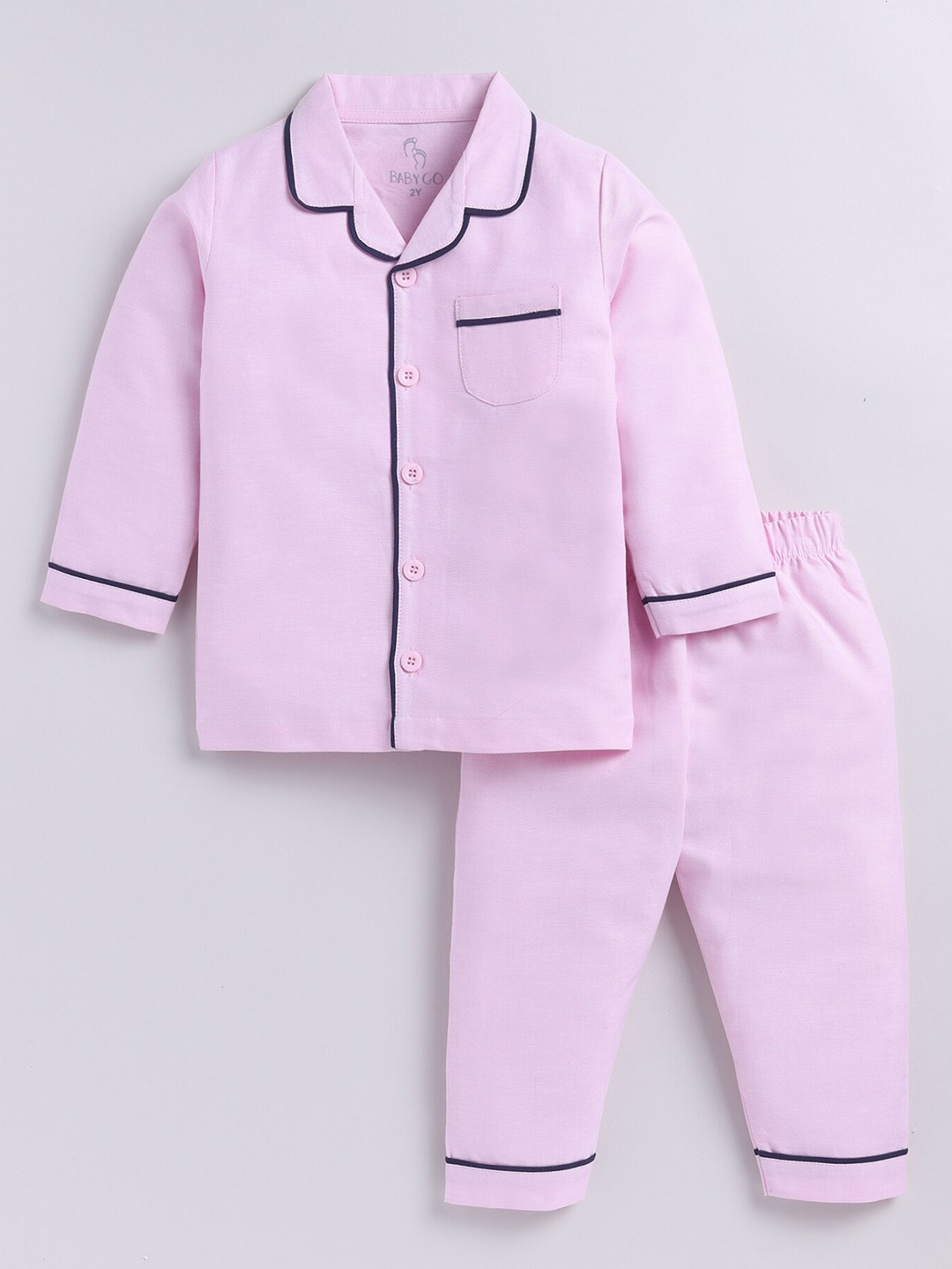 

BABY GO Kids Printed Shirt With Pyjamas, Pink