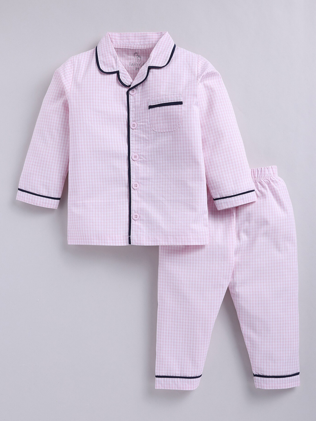 

BABY GO Kids Printed Shirt With Pyjamas, Pink