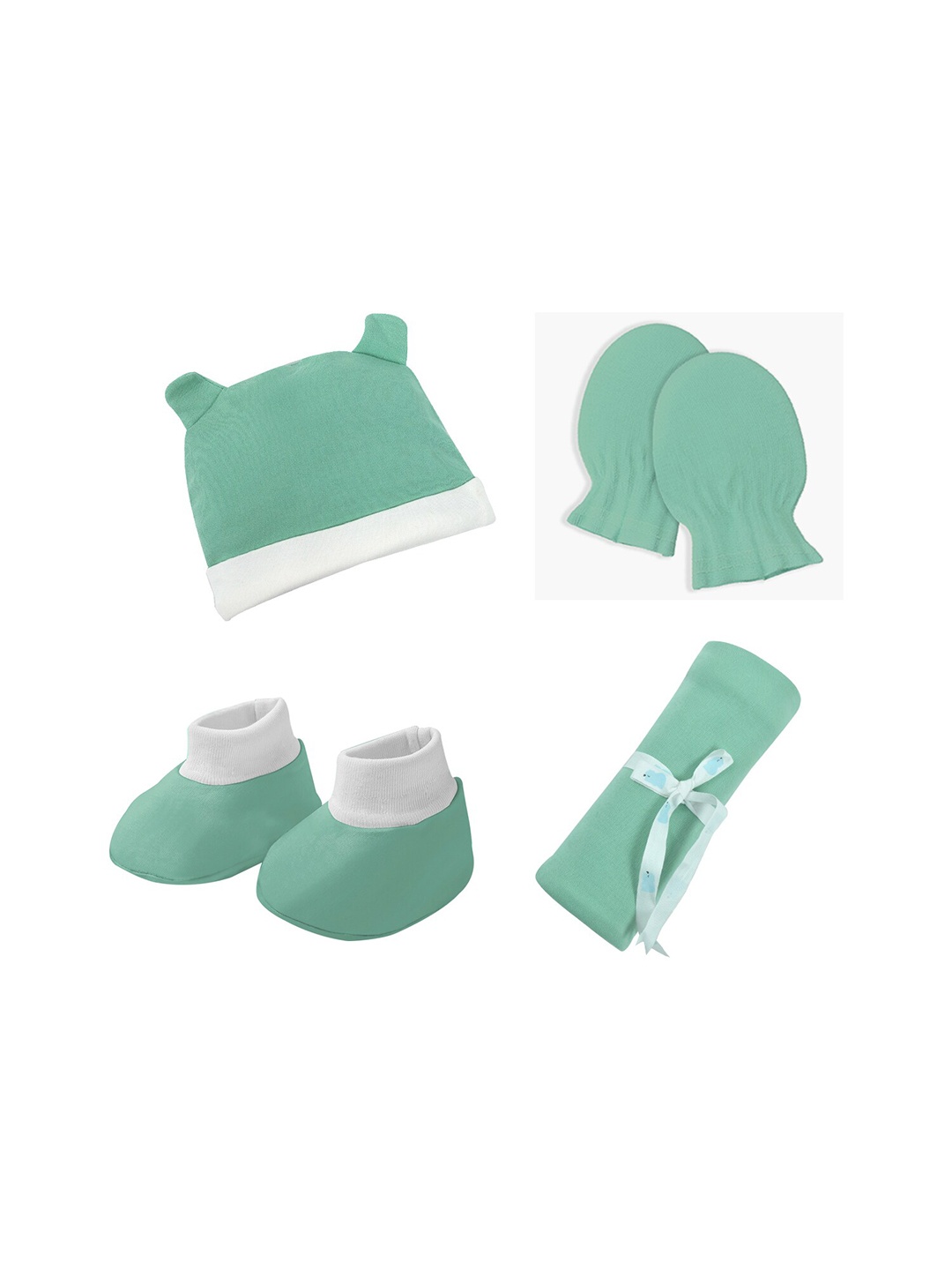 

TIDY SLEEP Infants Pack Of 4 Soft Baby Apparel Gift Set, Green
