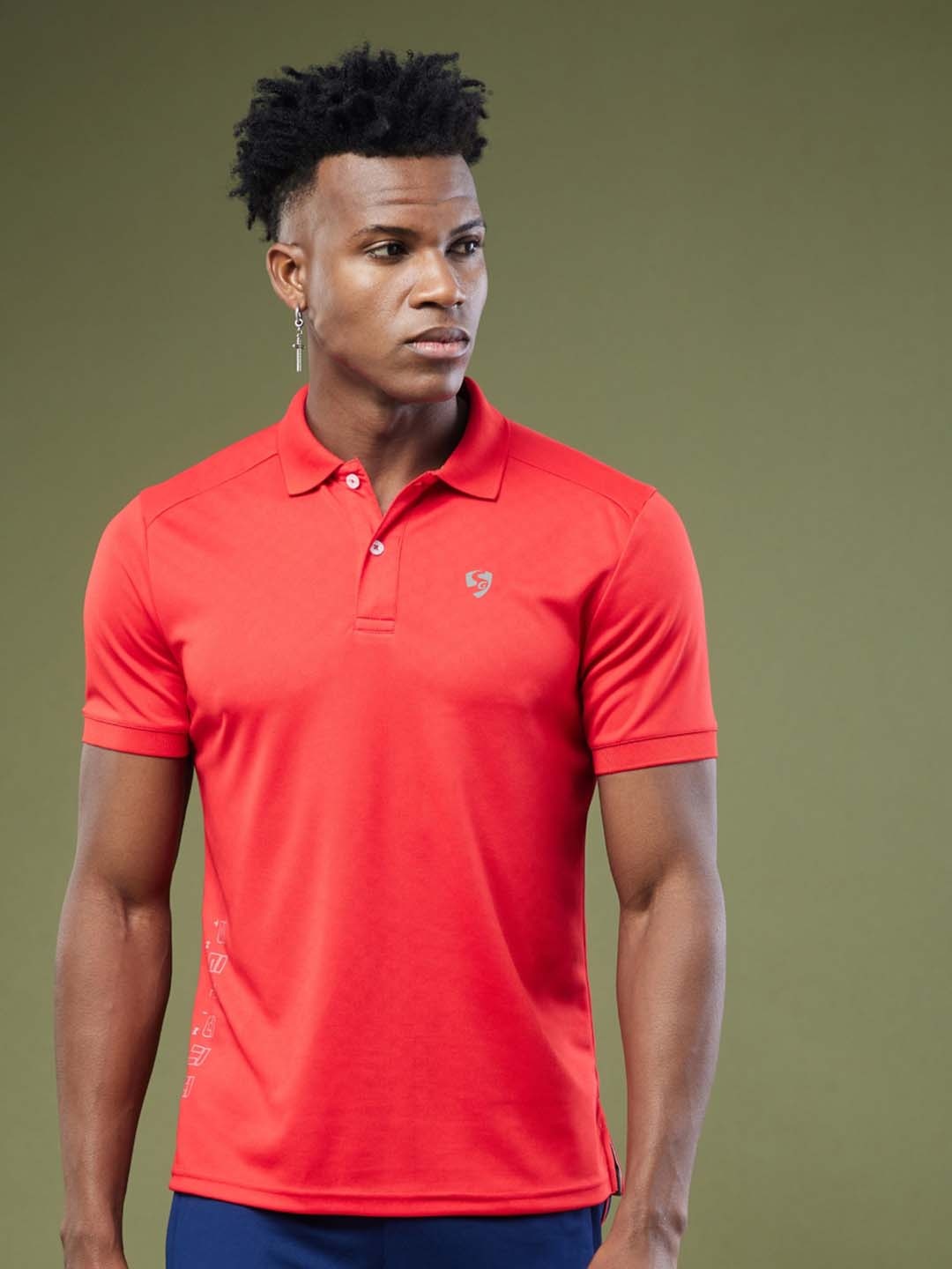 

SG Polo Collar Sports T-shirt, Red