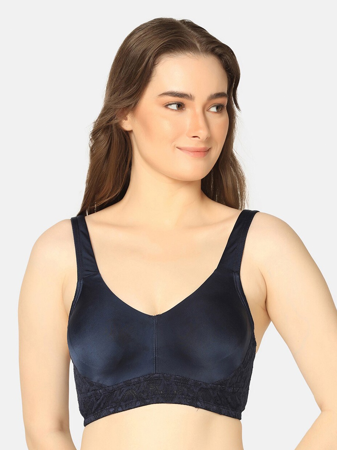 

Da Intimo Full Coverage Non Padded Everyday Bra With All Day Comfort, Navy blue