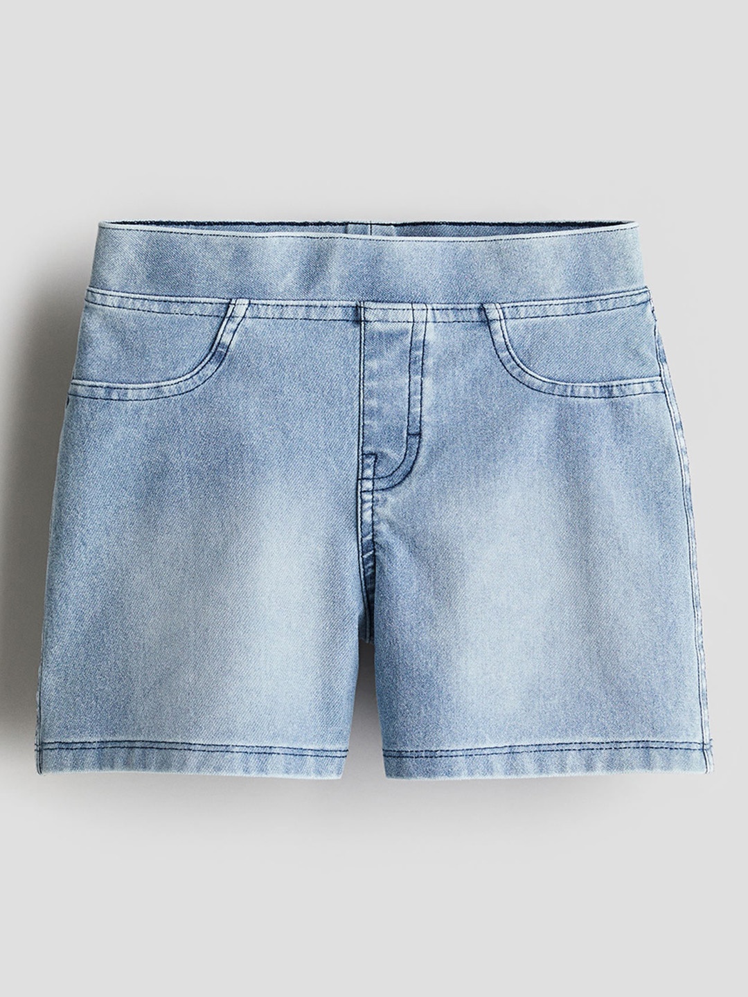 

H&M Girls Denim-Look Jersey Shorts, Blue