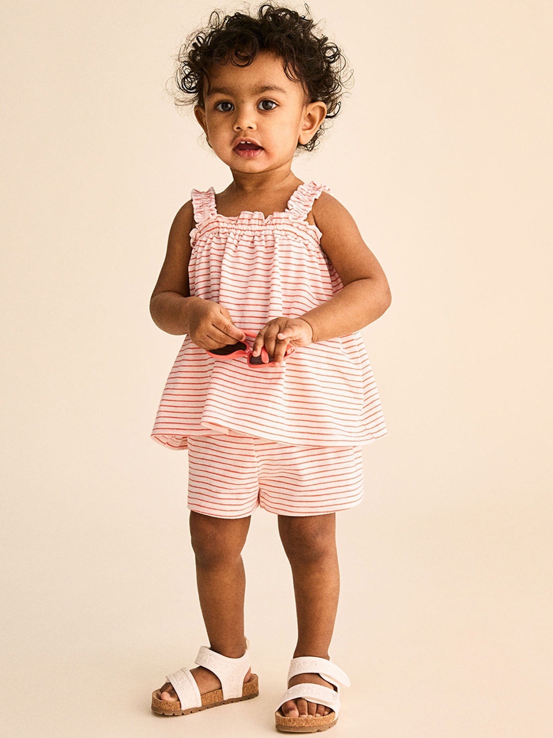 

H&M Girls Pure Cotton 2-Piece Crinkled Jersey Set, White