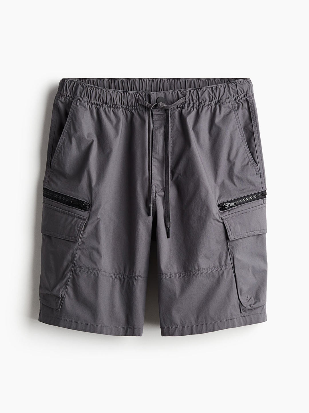 

H&M Men Regular Fit Cargo Shorts, Grey