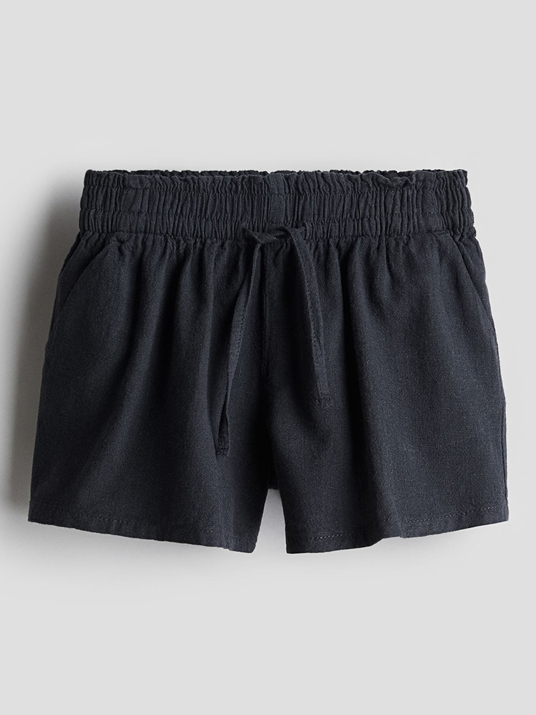 

H&M Girls Linen-Blend Shorts, Grey