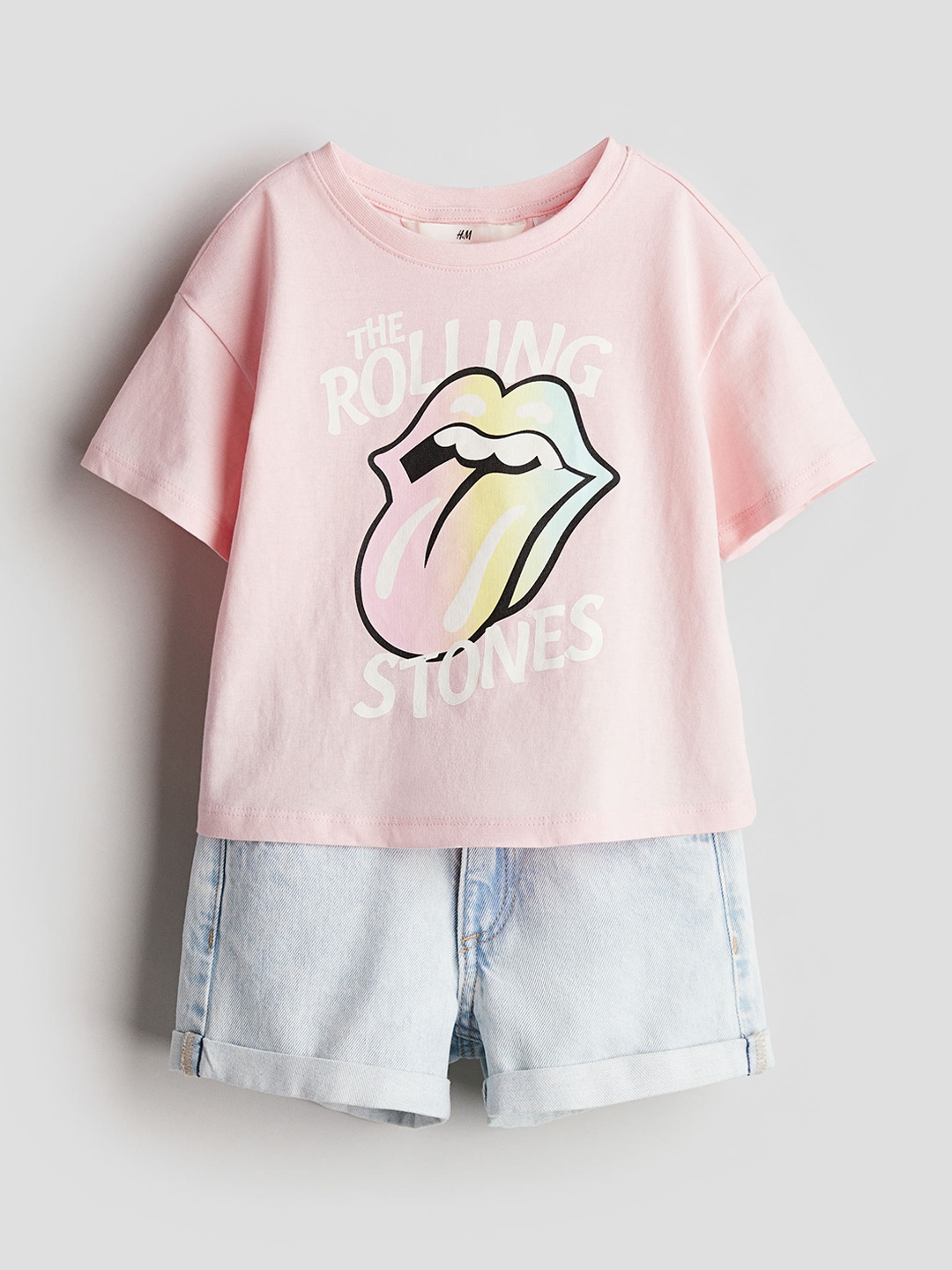 

H&M Girls Pure Cotton 2-Piece Printed Set, Pink