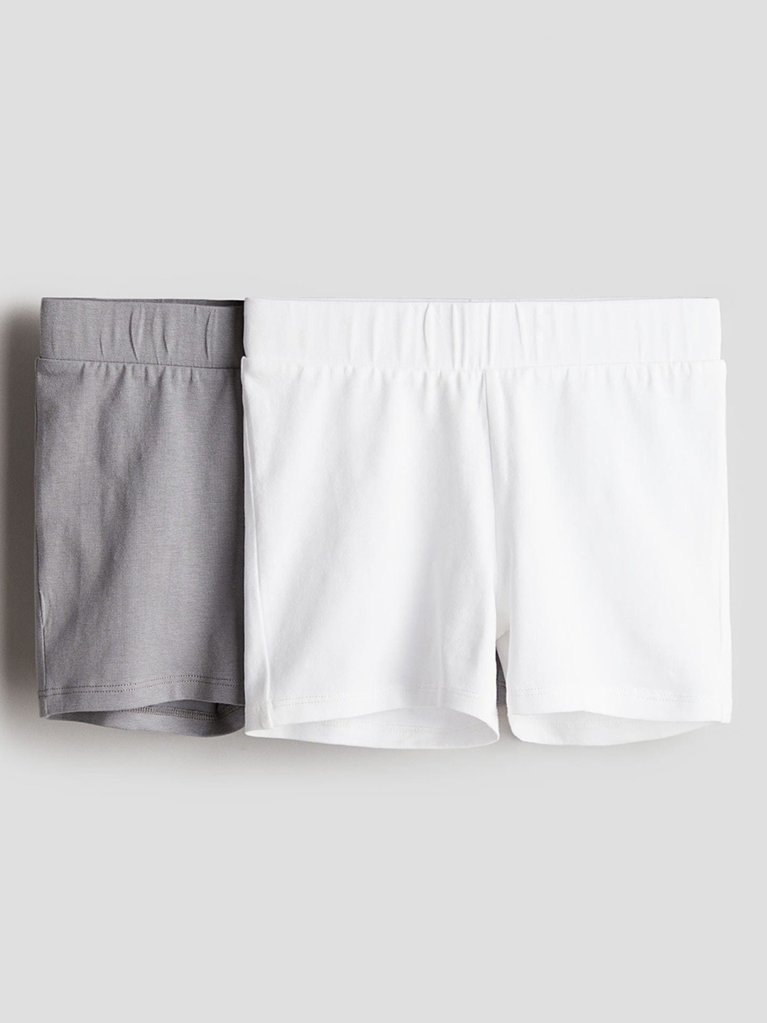 

H&M Girls 2-Pack Jersey Cycling Shorts, Grey