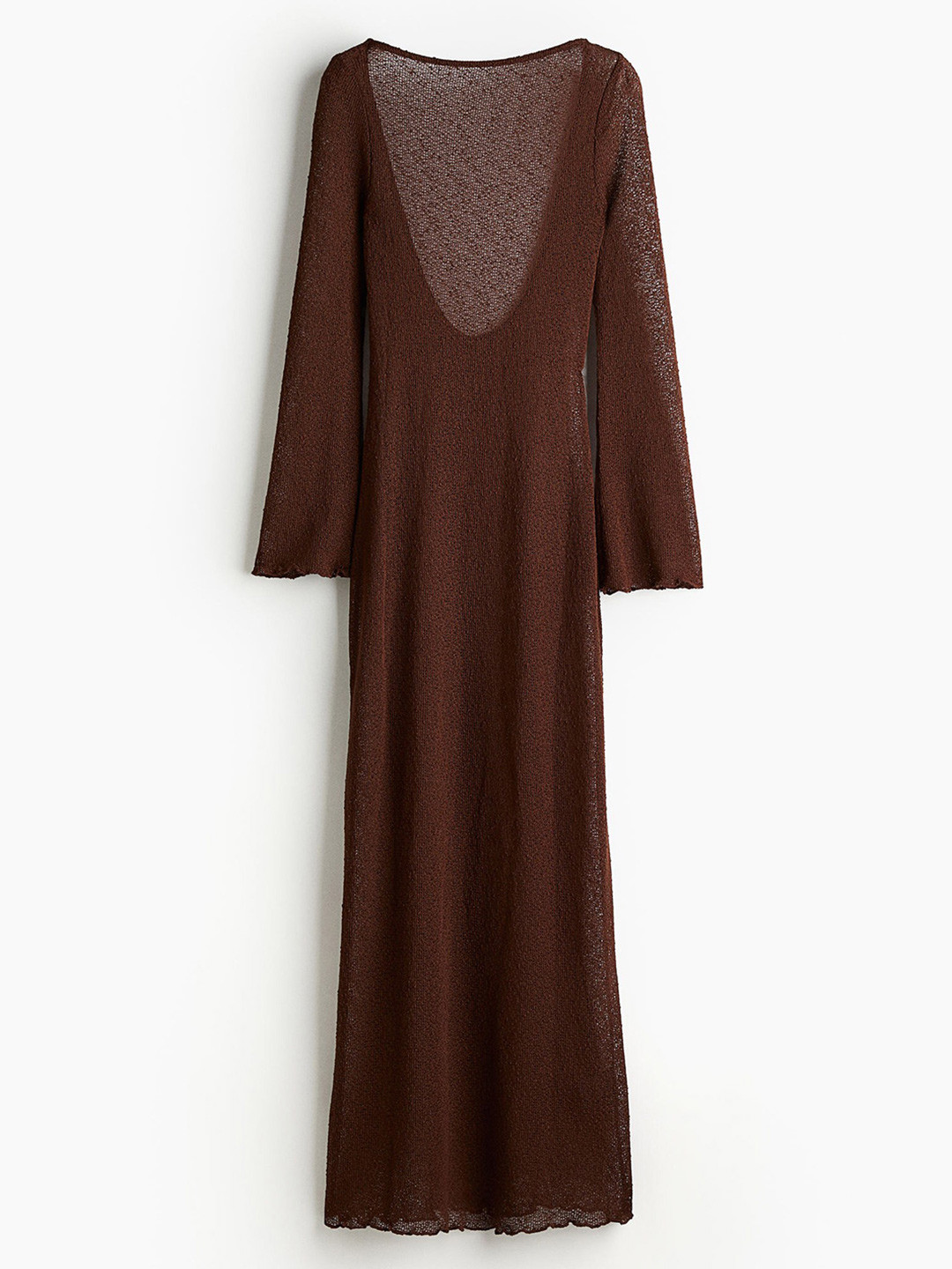 

H&M Low-Back Knitted Bodycon Dress, Brown