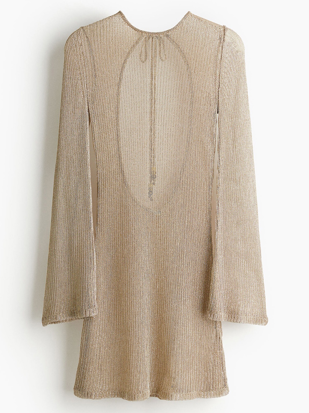 

H&M Open-Back Knitted Dress, Beige