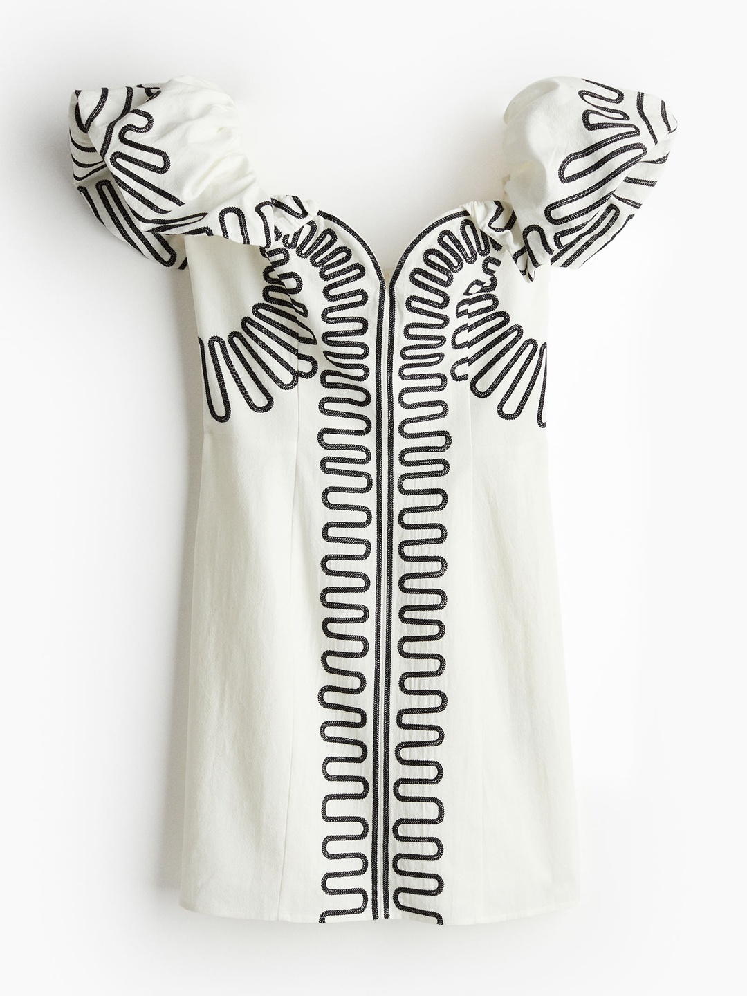 

H&M Women Linen-Blend Off-The-shoulder Dress, White