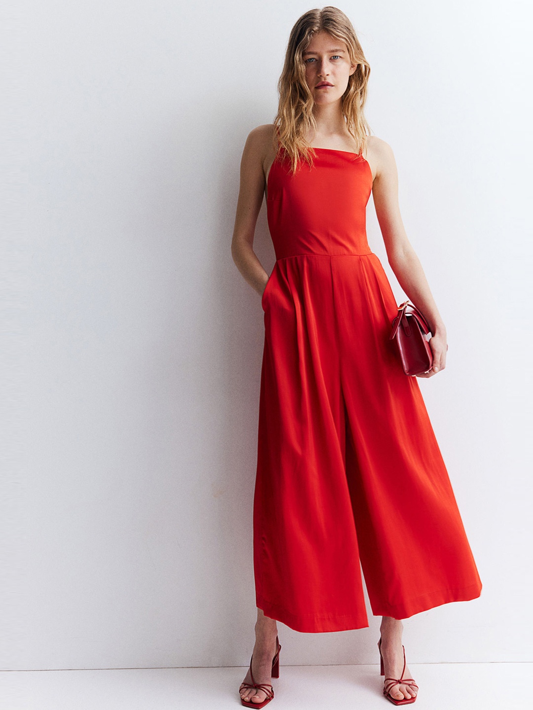 

H&M Open-Back Jumpsuit, Red