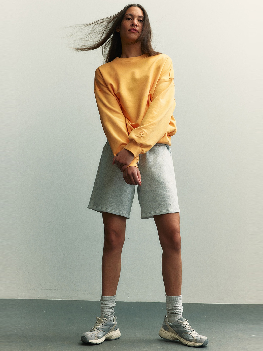 

H&M Pure Cotton Drymove Sports Sweatshirt, Yellow