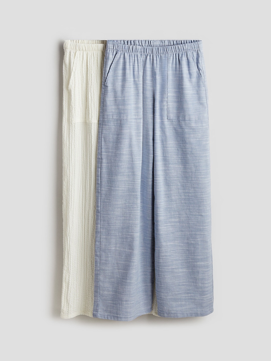 

H&M Girls 2-Pack Pull-On Trousers, White