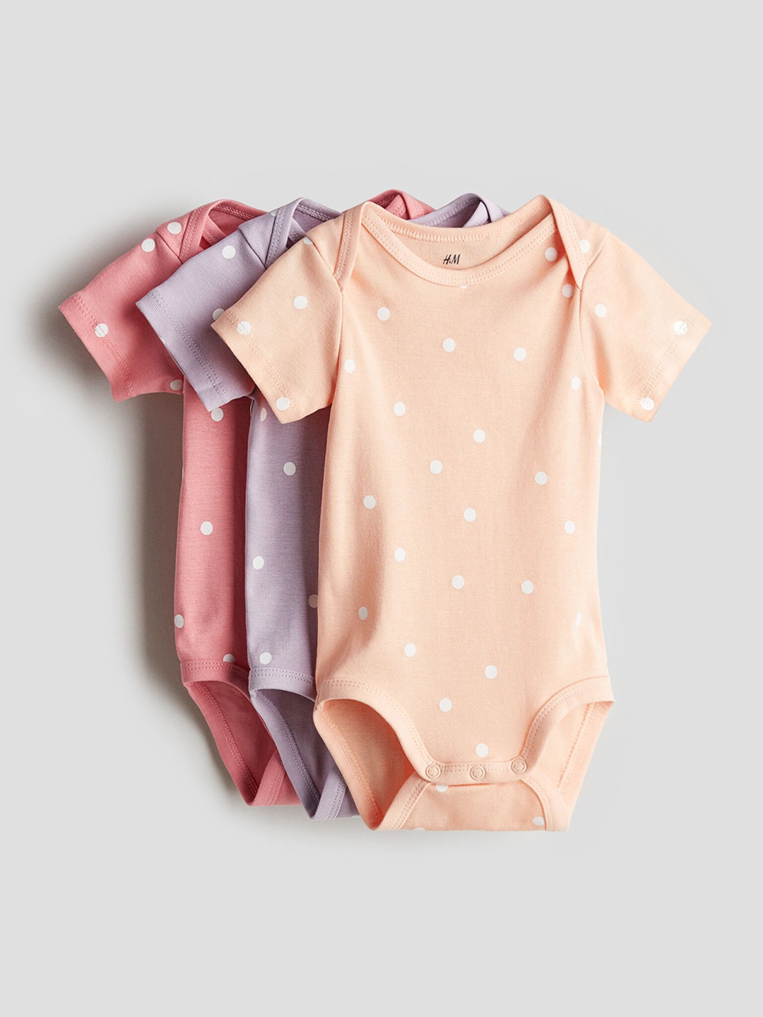 

H&M Boys 3-Pack Cotton Bodysuits, Orange
